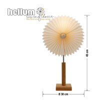 Papierlampe weiß, mit Holzstandfuß, "Sunny" ø 30 cm, E14, ohne Lampe