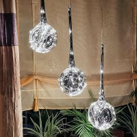 LED-Glastropfen-Vorhang, 3 Glas-Tropfen, Höhe 50cm...