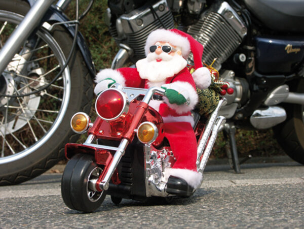 Nikolaus auf Motorrad