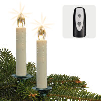 10-tlg. kabellose Kerzen, warm-weiße LEDs, Basis, Infrarot-Fernbediendung