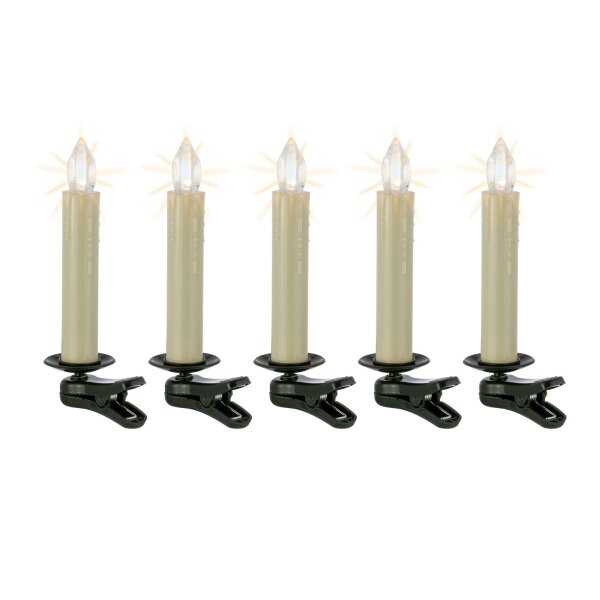 5-tlg. kabellose Kerzen, warm-weiß, Erweitertung zu 602630, ohne Fernbedienung.
