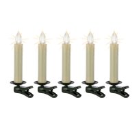 Kerzen kabellos, warm-weiß,  5er Erweiterung, klare Flamme