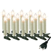 15-pcs Topcandle-Lightchain, 1 string, clear bulbs, with EU-Plug, for indoor