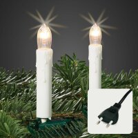 16-pcs Topcandle-Lightchain, with drops, clear bulbs, with EU-Plug, for indoor