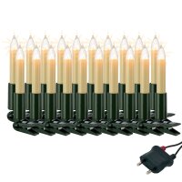 20-pcs. Shaftcandle-Set, clear bulbs, indoor, detachable plug