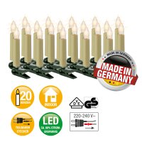 20-pcs. LED-Topcandle Set, warm-white, indoor, detachable plug