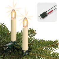 15-tlg. LED-Filament-Riffelkerzenkette, warm-weiß, für innen, teilbarer Stecker